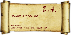 Dobos Arnolda névjegykártya